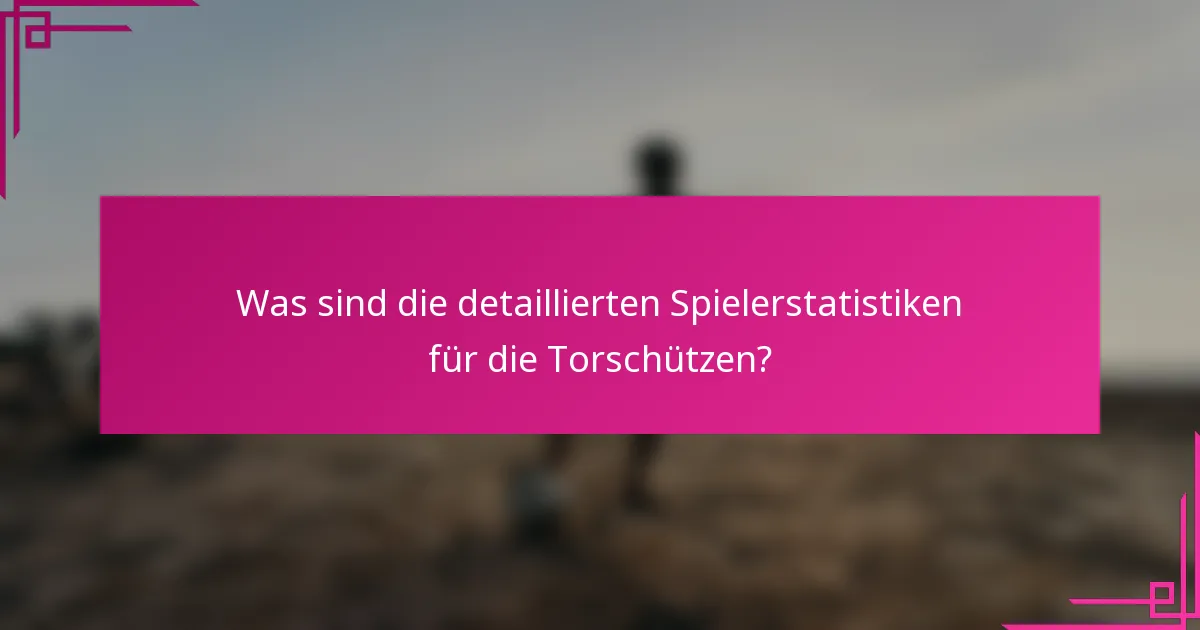 Was sind die detaillierten Spielerstatistiken für die Torschützen?