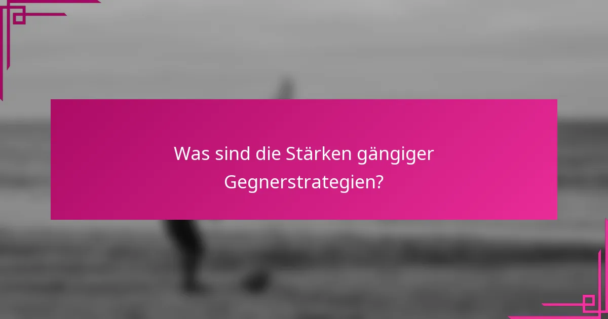 Was sind die Stärken gängiger Gegnerstrategien?